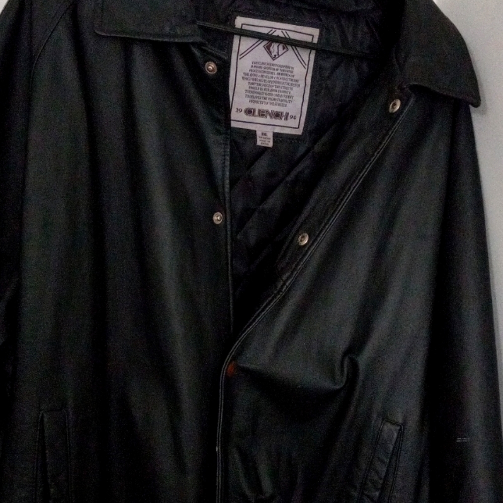Clench 3xl black design leather jacket
